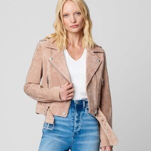Blank NYC Suade Leather Desert Rose Moto Jacket Size SMALL